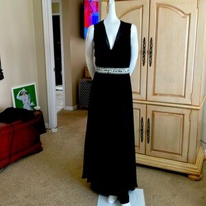 HAUTE HIPPIE Deep V-Neck High Waist Wide Leg Jumpsuit Embellished Belt Silk 6
